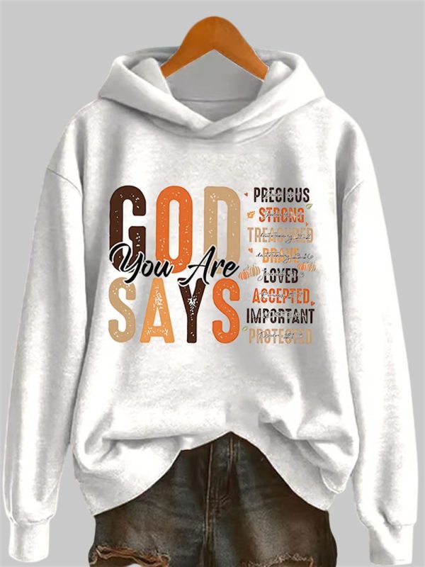 God Says You Are Precious Strong Treasured Brave Loved Accepted Important Protected Hoodie 3