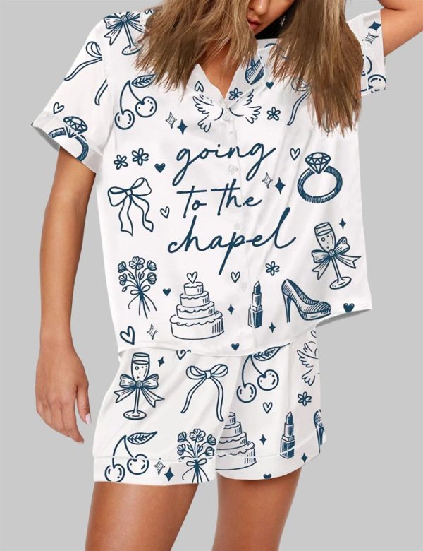 Going To The Chapel Coquette Bachelorette Wedding Bride Pajama Set 3