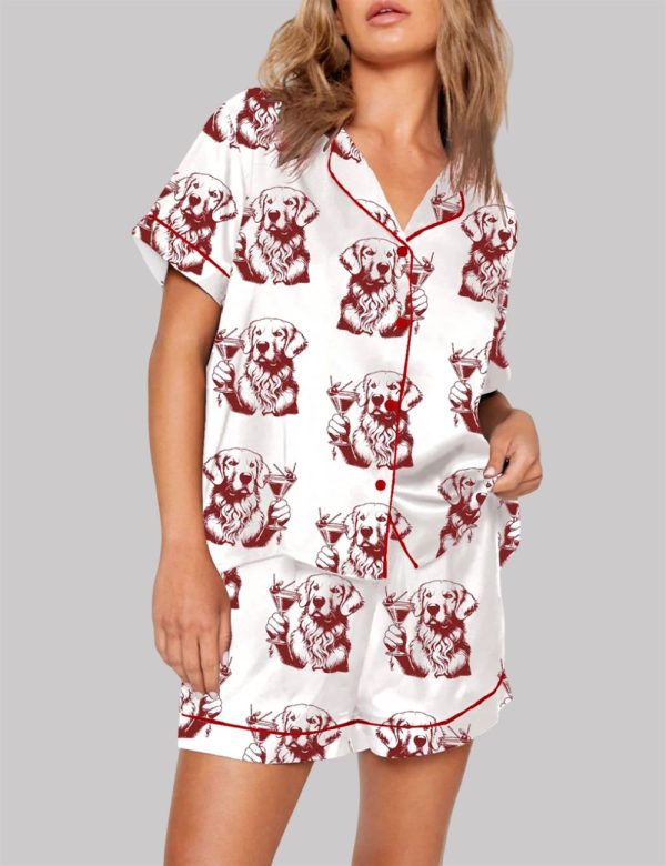 Golden Retriever Espresso Martini Pajama Set 1