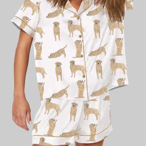 Golden Retriever Short Sleeve Pajama Set 1