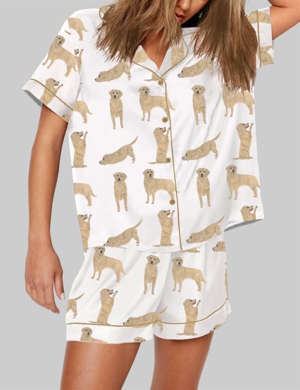 Golden Retriever Short Sleeve Pajama Set 1