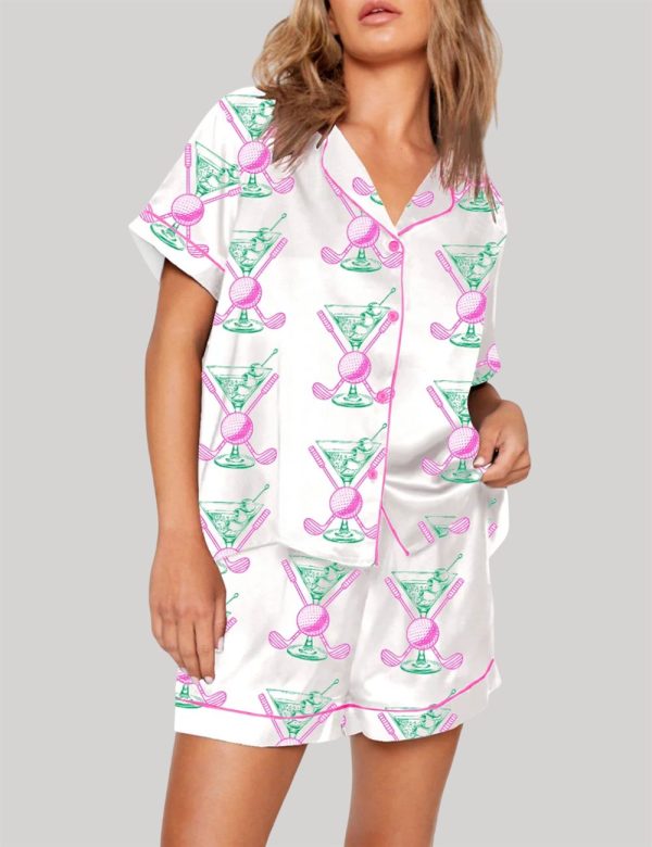 Golf Cocktail Club Summer Design Pajama Set 1