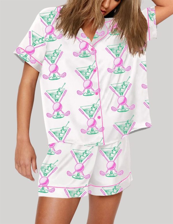 Golf Cocktail Club Summer Design Pajama Set 3