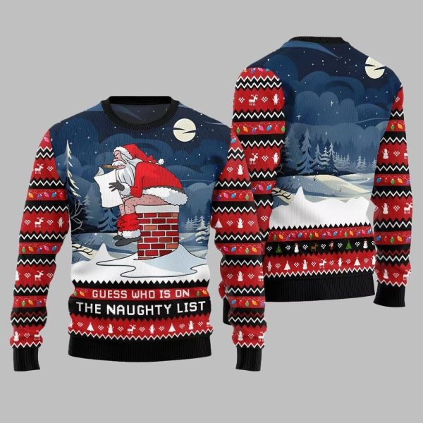 Guess Who On Naughty List Ugly Sweater Christmas 2025 2