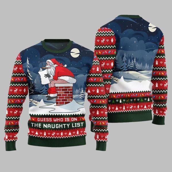 Guess Who On Naughty List Ugly Sweater Christmas 2025 3