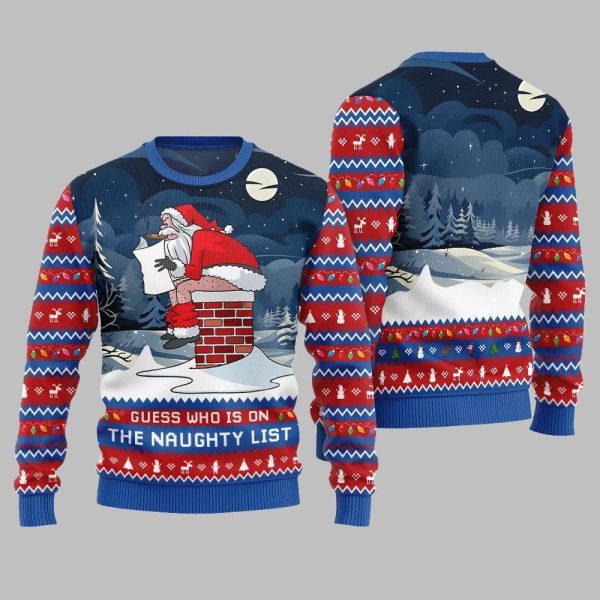 Guess Who On Naughty List Ugly Sweater Christmas 2025 4