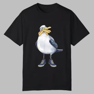 Seagull With Fries And Sneakers Fun Shirt 0 0