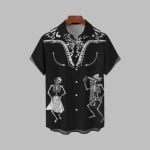 Halloween 2025 Dancing Skull Hawaiian Shirt