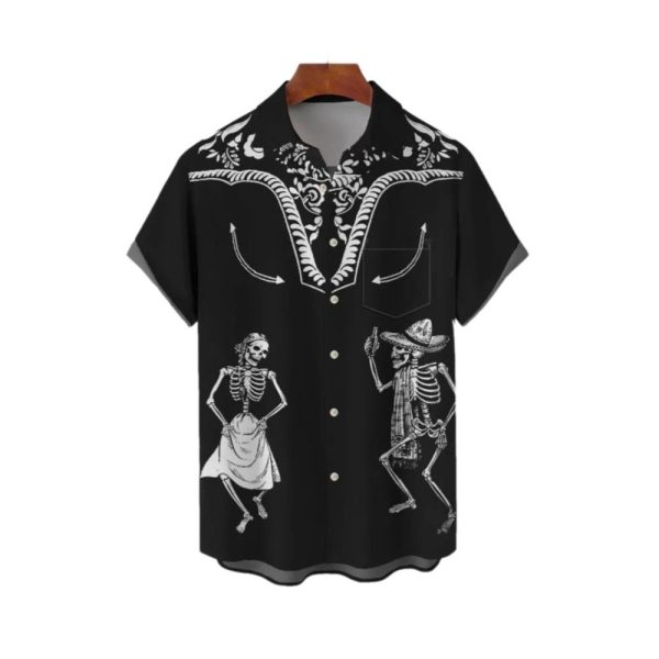 Halloween 2025 Dancing Skull Hawaiian Shirt 1 2
