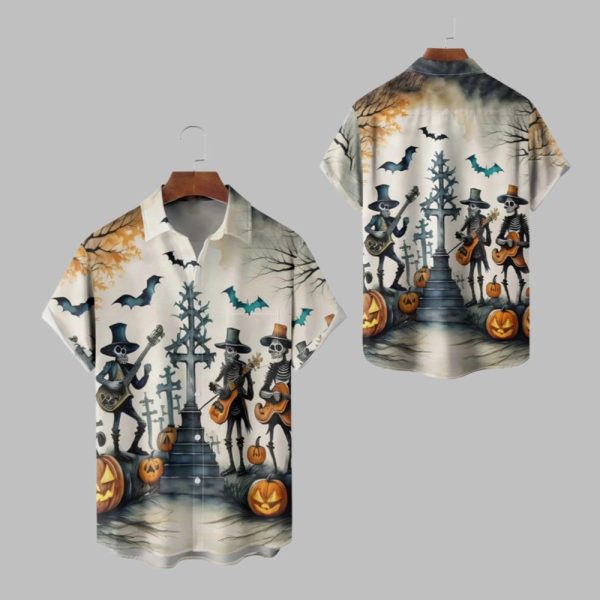 Halloween 2025 Skeleton Hawaiian Shirt 1 1