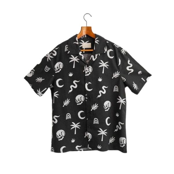 Halloween 2025 Skeletons And Nature Pattern Hawaiian Shirt 1 2