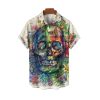 Halloween 2025 Skull Flower Colorful Hawaiian Shirt 1 2