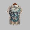 Halloween 2025 Skull Flower Hawaiian Shirt 1 1