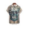 Halloween 2025 Skull Flower Hawaiian Shirt 1 2