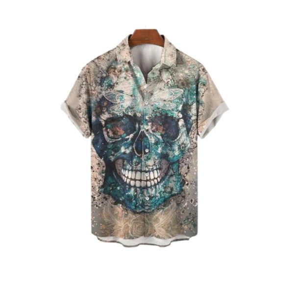 Halloween 2025 Skull Flower Hawaiian Shirt 1 2