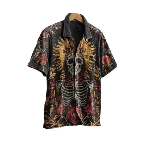 Halloween 2025 Vintage Skeleton Hawaiian Shirt 1 2