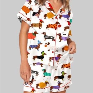 Halloween Dachshund Pajama Set For Women 1