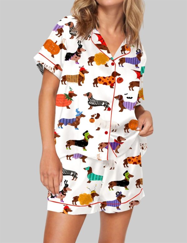 Halloween Dachshund Pajama Set For Women 1