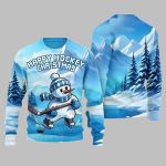 Happy Hockey Christmas Ugly Sweater Christmas 2025