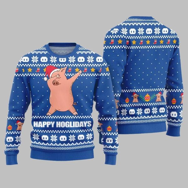 Happy Hoglidays Funny Pig Ugly Sweater Christmas 2025 1