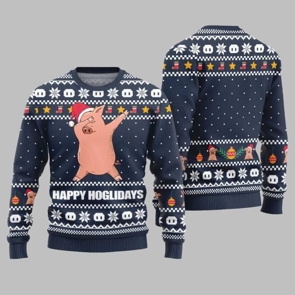 Happy Hoglidays Funny Pig Ugly Sweater Christmas 2025 2