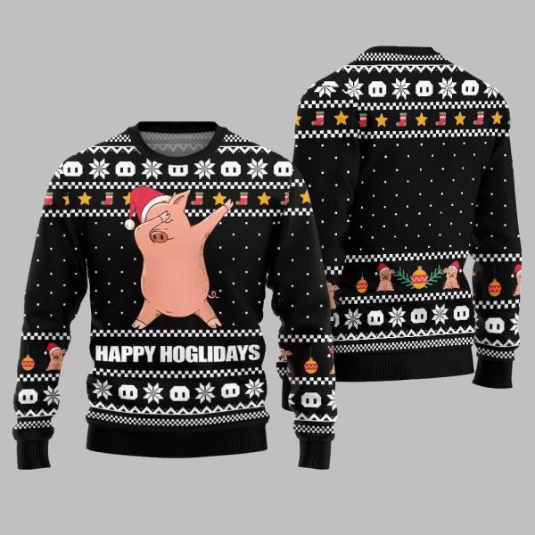 Happy Hoglidays Funny Pig Ugly Sweater Christmas 2025 3