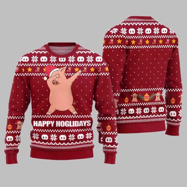 Happy Hoglidays Funny Pig Ugly Sweater Christmas 2025 5