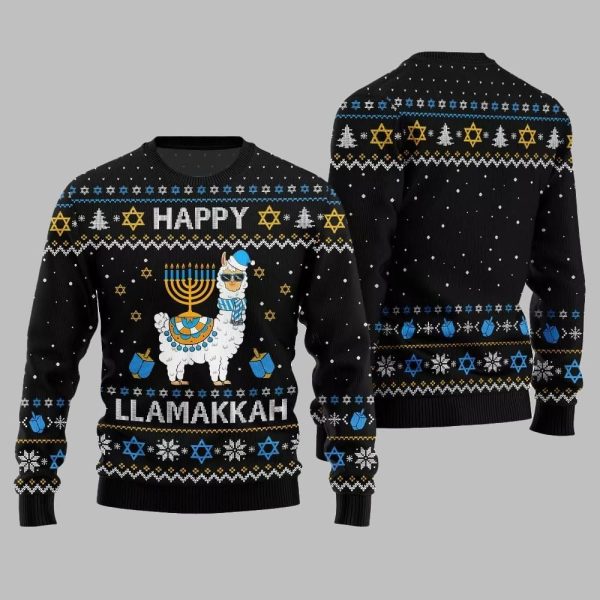 Happy Llamakkah Ugly Sweater Christmas 2025 1