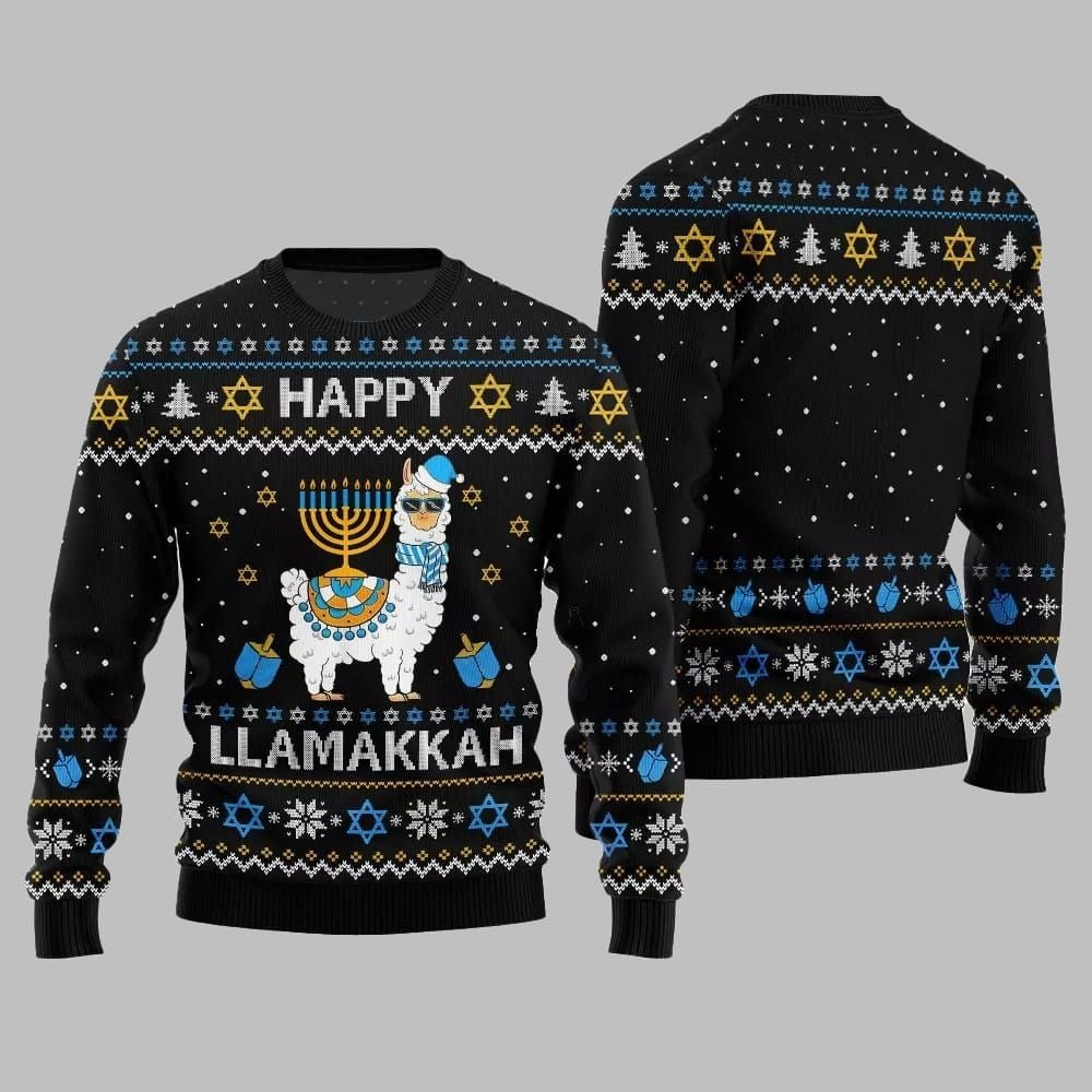 Happy Llamakkah Ugly Sweater Christmas 2025 1 Happy Llamakkah Ugly Sweater Christmas 2025 1
