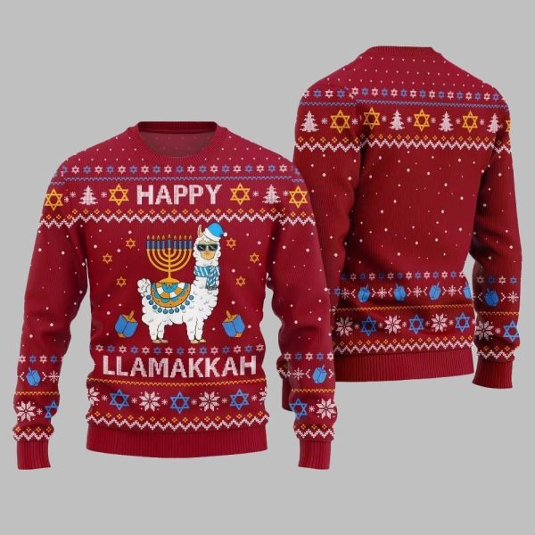 Happy Llamakkah Ugly Sweater Christmas 2025 2