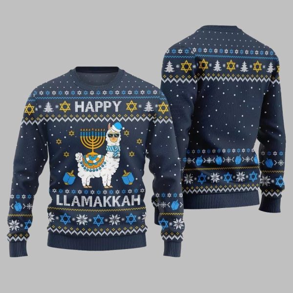 Happy Llamakkah Ugly Sweater Christmas 2025 3