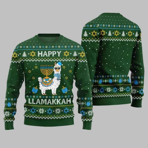 Happy Llamakkah Ugly Sweater Christmas 2025 4