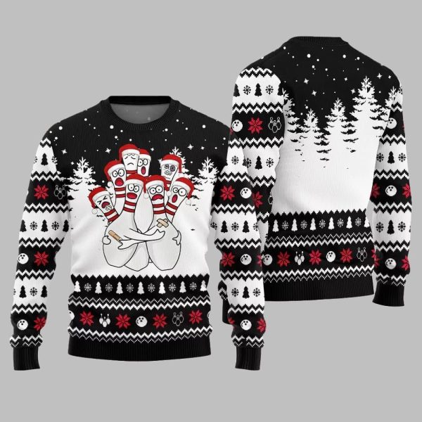 Hilarious Bowling Ugly Sweater Christmas 2025 3