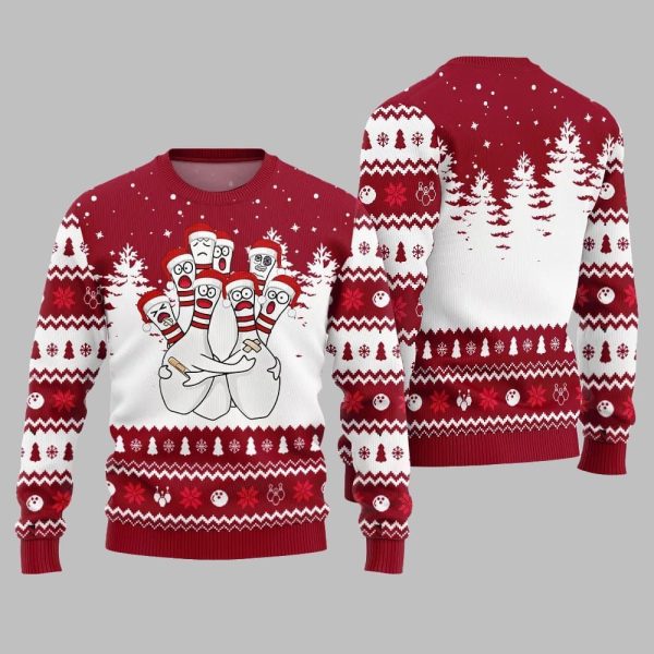 Hilarious Bowling Ugly Sweater Christmas 2025 5