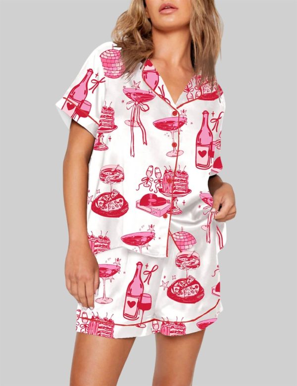 Homebody Cocktail Girl Social Club Retro Disco Ball Margarita Pajama Set 1