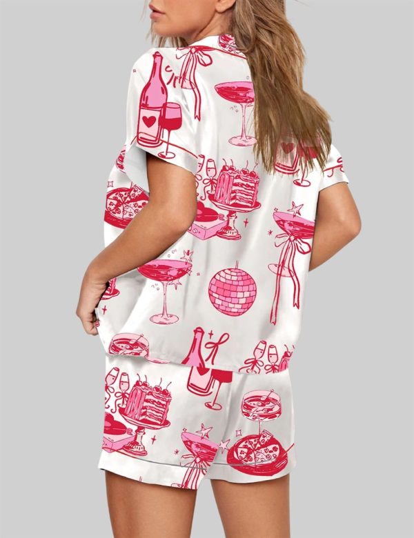 Homebody Cocktail Girl Social Club Retro Disco Ball Margarita Pajama Set 3