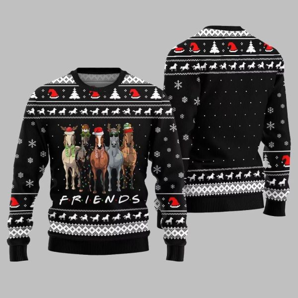 Horse Friends Funny Ugly Sweater Christmas 2025 1