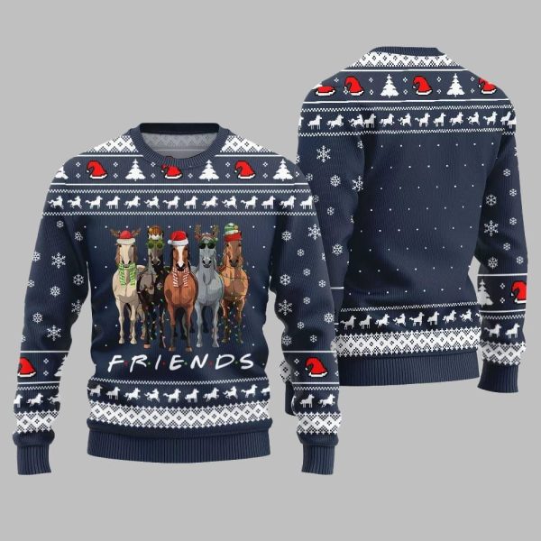 Horse Friends Funny Ugly Sweater Christmas 2025 4