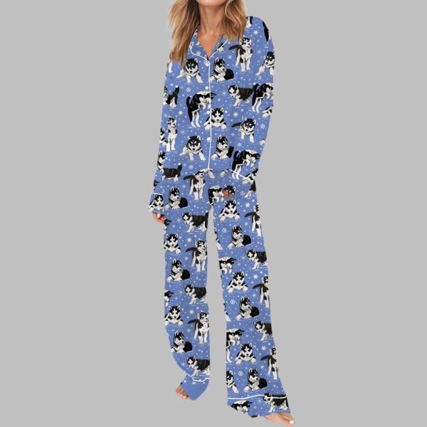 Husky And Snowflakes Pajama Set 2
