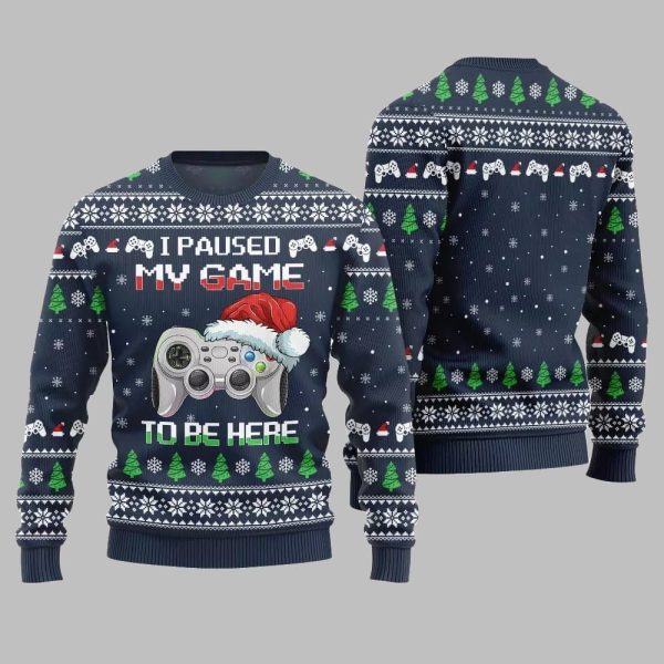 I Paused My Game To Be Here Ugly Sweater Christmas 2025 5