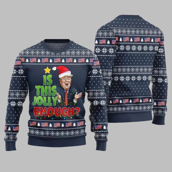 Is This Jolly Enough Donald Trump Ugly Sweater Christmas 2025 4