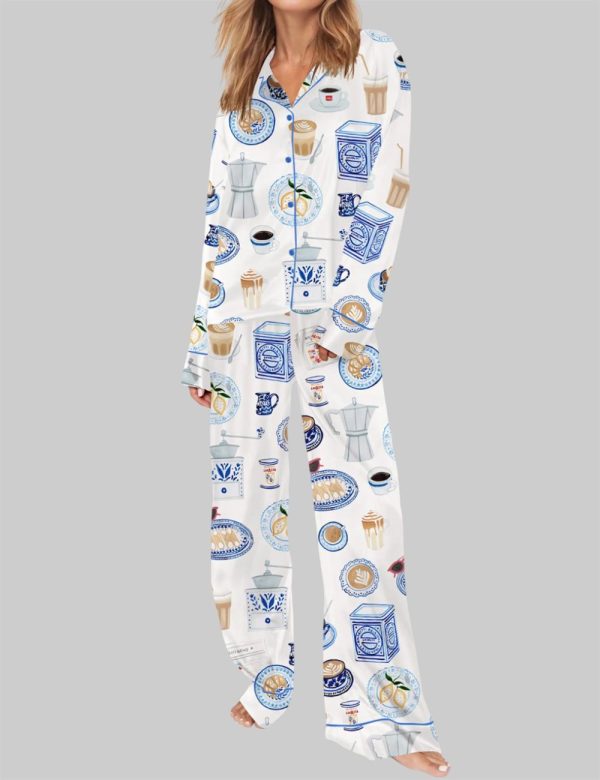 Italian Coffee Pajama Set For Women 1