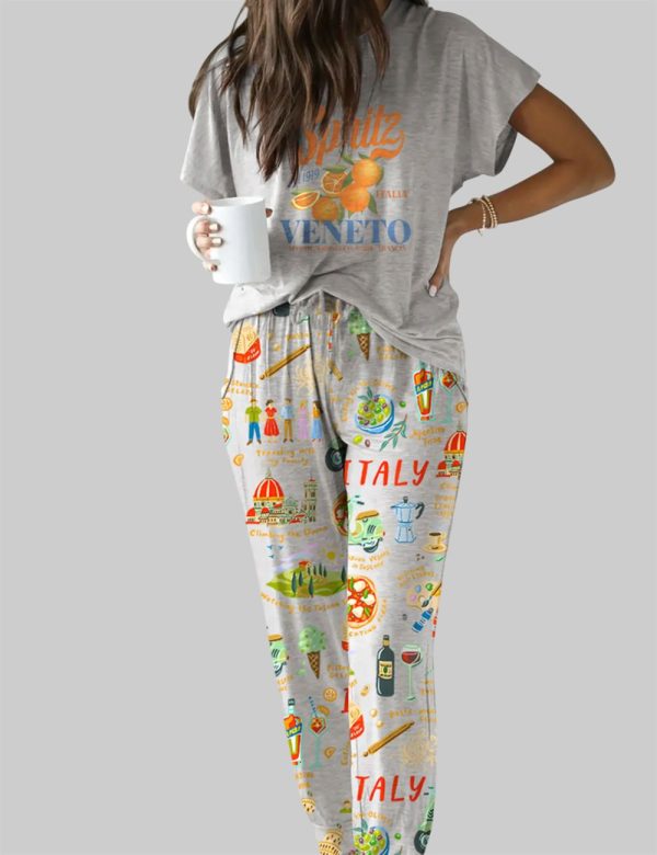Italian Vacation Casual Pajama Set 1