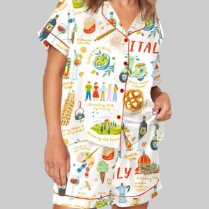Italian Vacation Pajama Set For Women 1