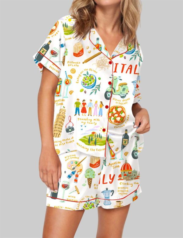 Italian Vacation Pajama Set For Women 1