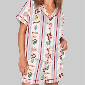 Italy Drawing La dolce vita Short Sleeve Pajama Set 1