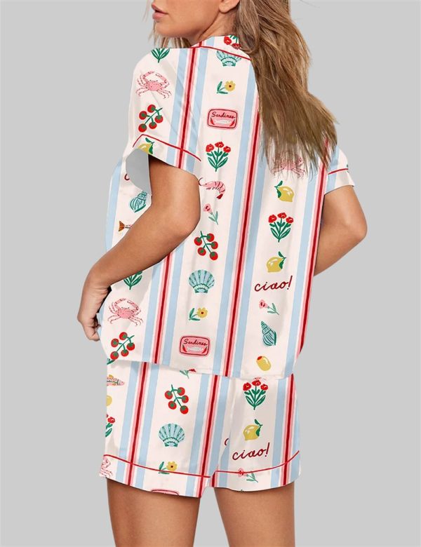 Italy Drawing La dolce vita Short Sleeve Pajama Set 3