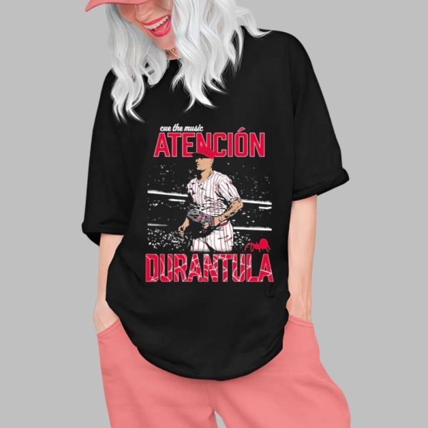 Jhoan Duran Atencion Durantula Cue The Music Phillies Shirt 0 1