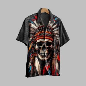Halloween 2025 Totem Skull Pattern Hawaiian Shirt 1 1