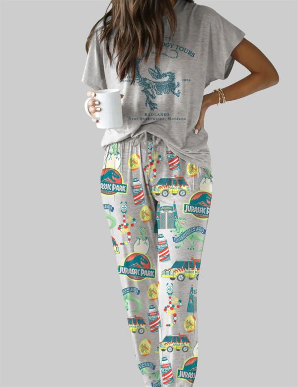 Jurassic Dinosaur Park Casual Pajama Set 1
